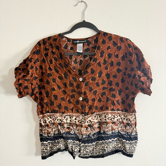 Sag Harbor Short Sleeve Pattern Blouse - Picture 1 of 3